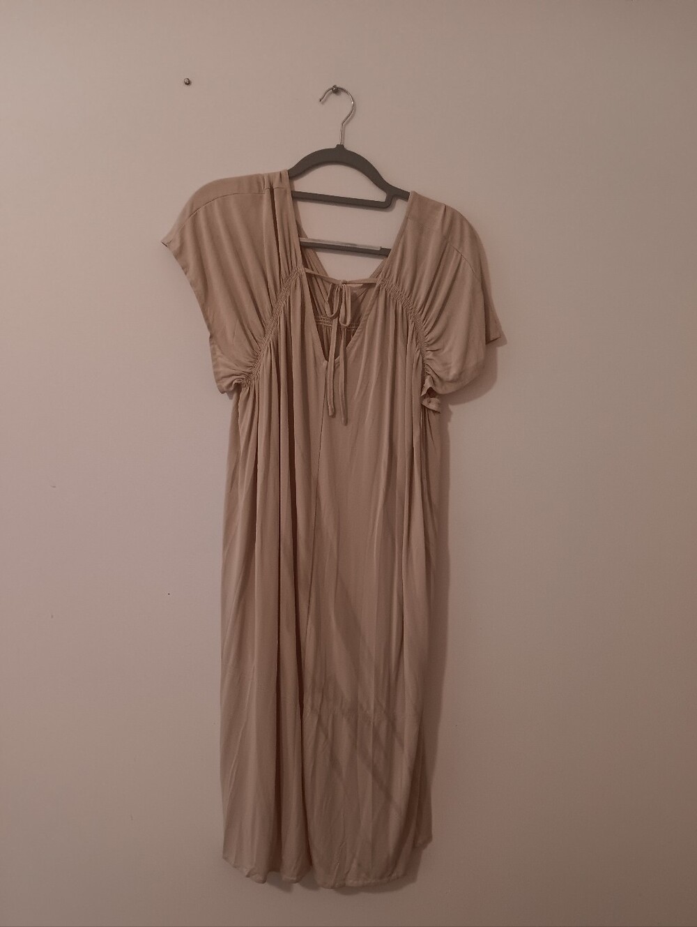 POL Beach Sand Dip Dye Flutter Sleeve Dress NWOT Large Coastal Resortwear Summer - Picture 5 of 6